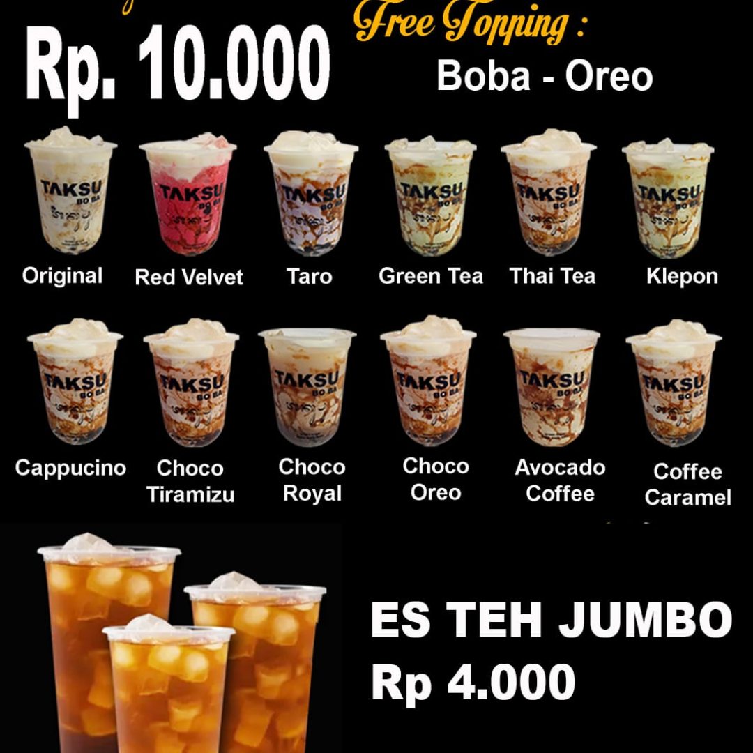 menu taksu boba